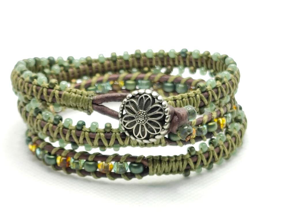 1.5mm leather and Miyuki glass beads